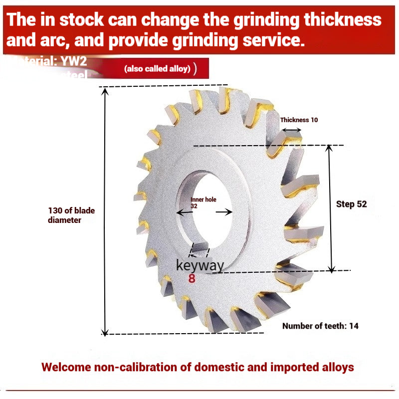 1057-Alloy three-face milling cutter can be customized tungsten steel 63 80 100 125 YW2 steel parts milling slot welding disk cutter Shandong Denso Pricision Tools Co.,Ltd.